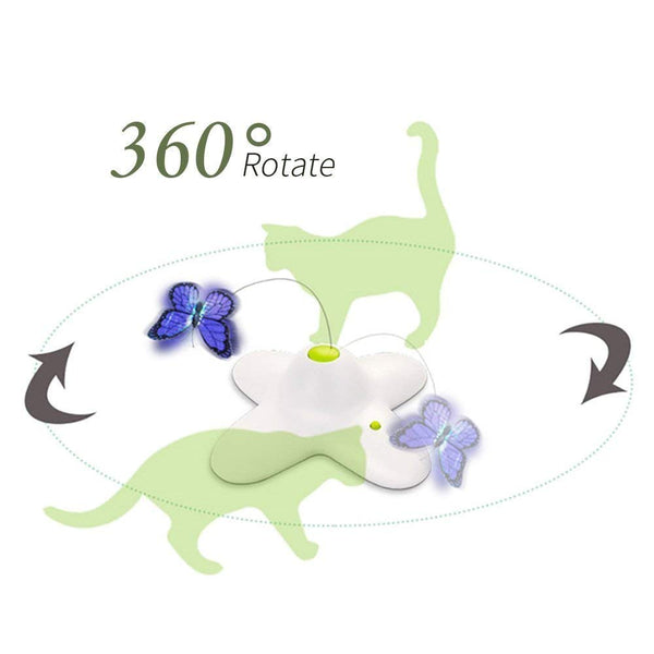 All for Paws Interactive Cat Butterfly Teaser Toy with Two Replacements (Shiny Butterfly)
