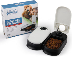 PAWISE Automatic Pet Feeder for Dogs, Cats and Small Animals,Auto Pet Food Dispenser (2-meal)