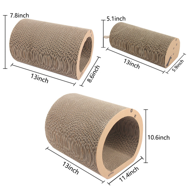 PAWISE Cat Scratcher Cardboard Reversible Kitty Scratching Pad Cat Scratcher Refill Lounge (3 in 1 Tube, 13 x 12 x 11)