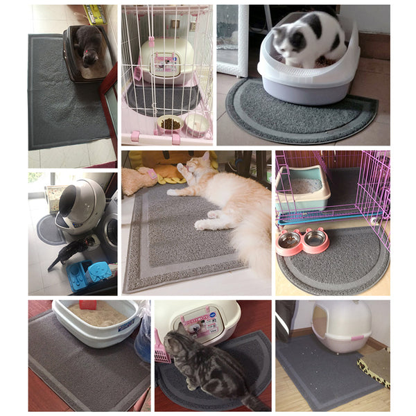 PAWISE Cat Litter Mat Trapping Mat Litter Box Rug Carpet Easy Clean Washable for Floor Waterproof