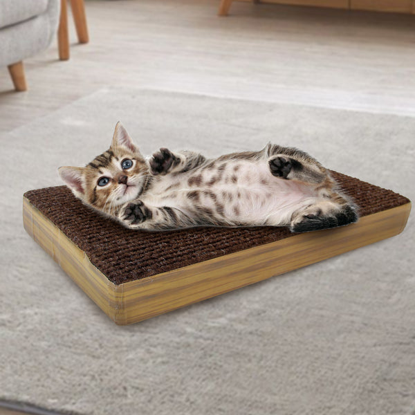 PAWISE Cat Scratching Cardboard Reversible Cat Scratcher Double-Designed Cord Scratching Pad Cat Lounge Interactive Toy