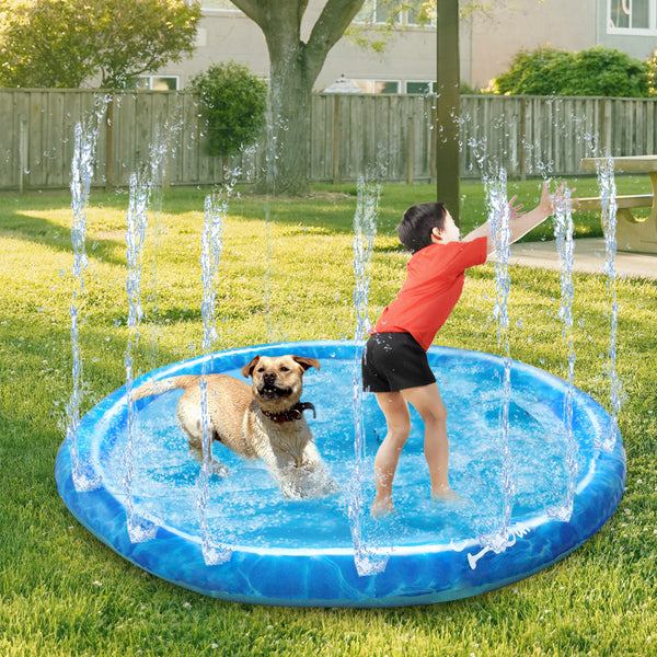 All for Paws Dog Sprinkler Pad Mat, Outdoor Dog Cooling Splash Water Toys, Large