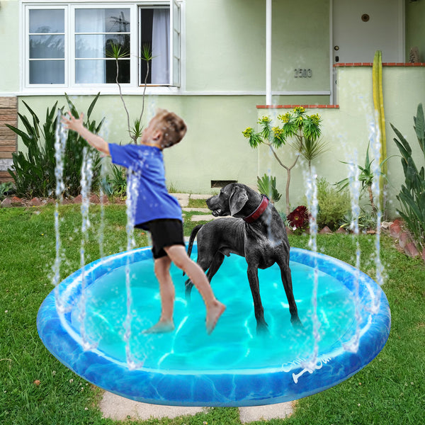 All for Paws Dog Sprinkler Pad Mat, Outdoor Dog Cooling Splash Water Toys, Large