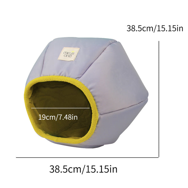 MINUS ONE Cat Cave Bed, Foldable Cozy Kitty Hideaway Condo for Small Cats
