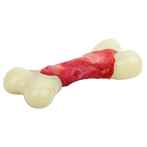 All for Paws Dog Chew Toy Nylon & Rubber Mix Bone for Strong Chewers, Puppy Teething Chew Stick Toys, Bacon Flavor Infused