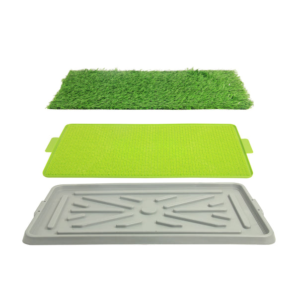 PAWISE Large Dog Pee Grass Training Mat, Artificial Dog Potty Grass for Indoor and Outdoor Use, 27" x 17''